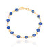 Introducing the Blue Evil Eye Charm Bracelet for Protection Good Luck Turkish Nazar, a captivating 14k gold-filled accessory featuring evenly spaced round blue and white charms that offer both allure and protection.